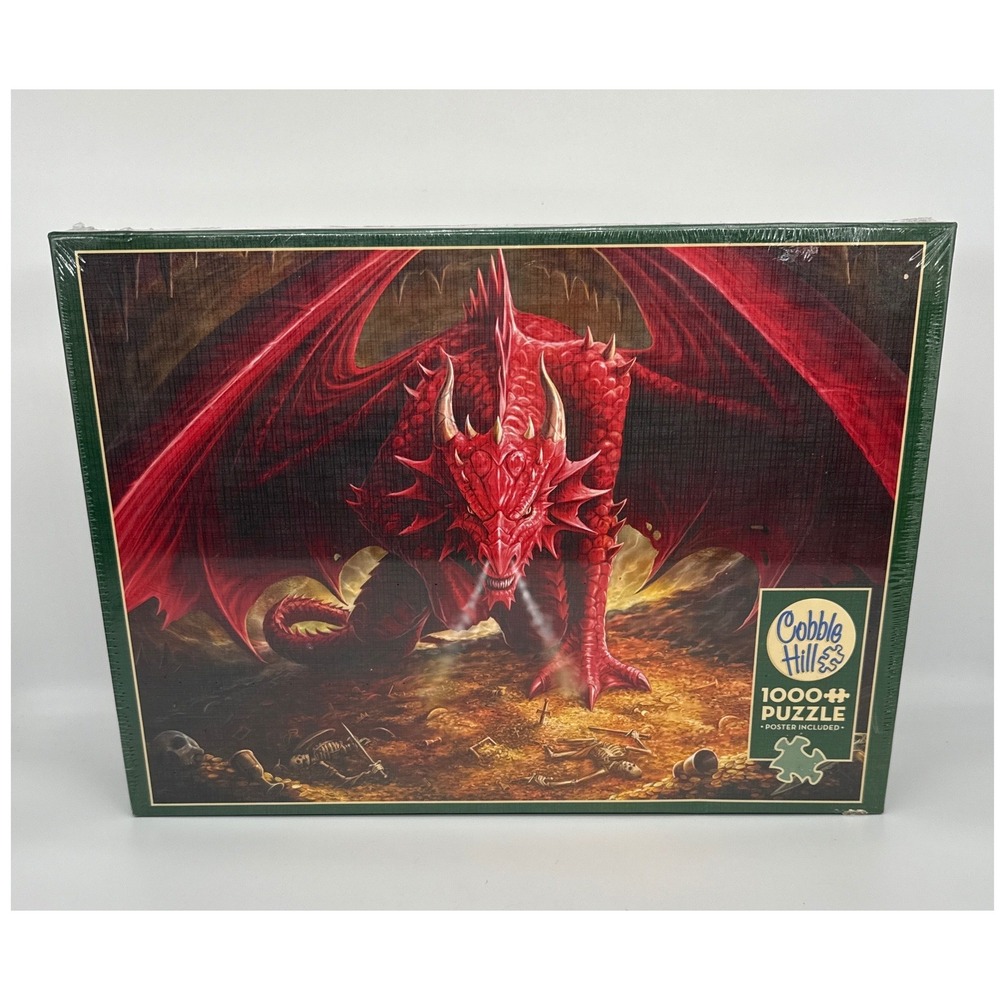 Cobble Hill Dragon's Lair 1000pc Puzzle Anne Stokes Fantasy Red Dragon SEALED